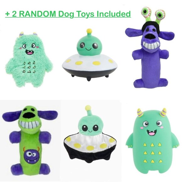 NWT Canada Pooch Glow in the Dark Pick Me Poncho + 2 Alien/Monster Dog Toys - Picture 2 of 5